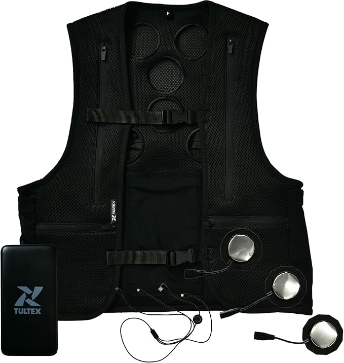 さらに値下げしました　TULTEX電子冷却ベスト　サイズフリー　ブラック Amazon.co.jp: [Aitoz] クラシック ペルチェ3点ベストセット ブラック